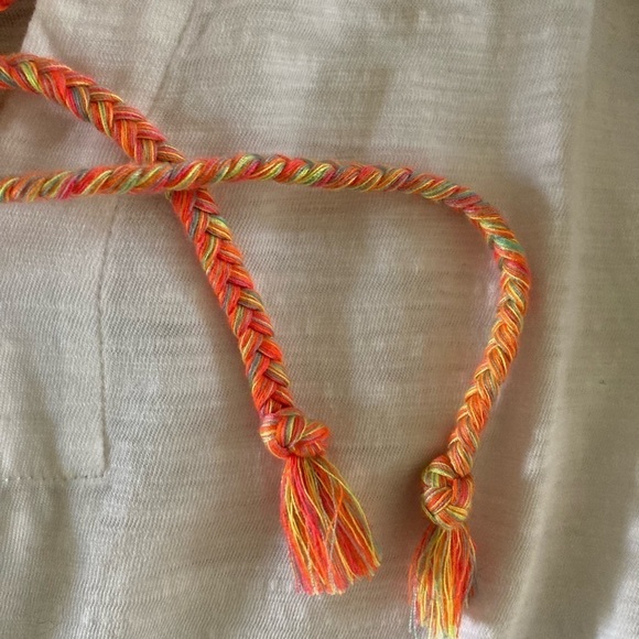 Lisa Todd Joy Ride Hoodie white Neon braided Hoodie String - Picture 8 of 11